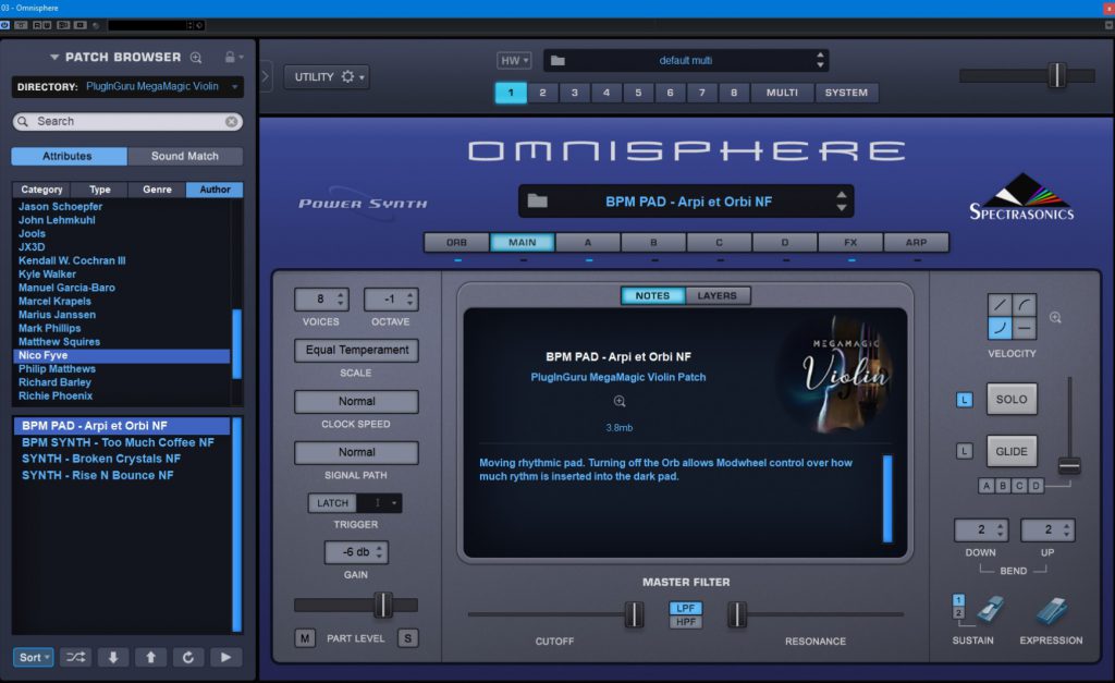 Omnisphere Patch by Nico Fyve: Arpi et Orbi NF