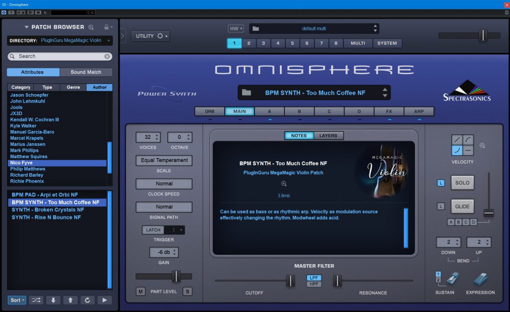 Omnisphere Patch by Nico Fyve: Too Much Coffee NF